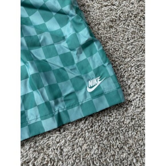 Nike Men's Club Flow Checkers Shorts Green Drawstring Size Small Active Pocket - Picture 7 of 14